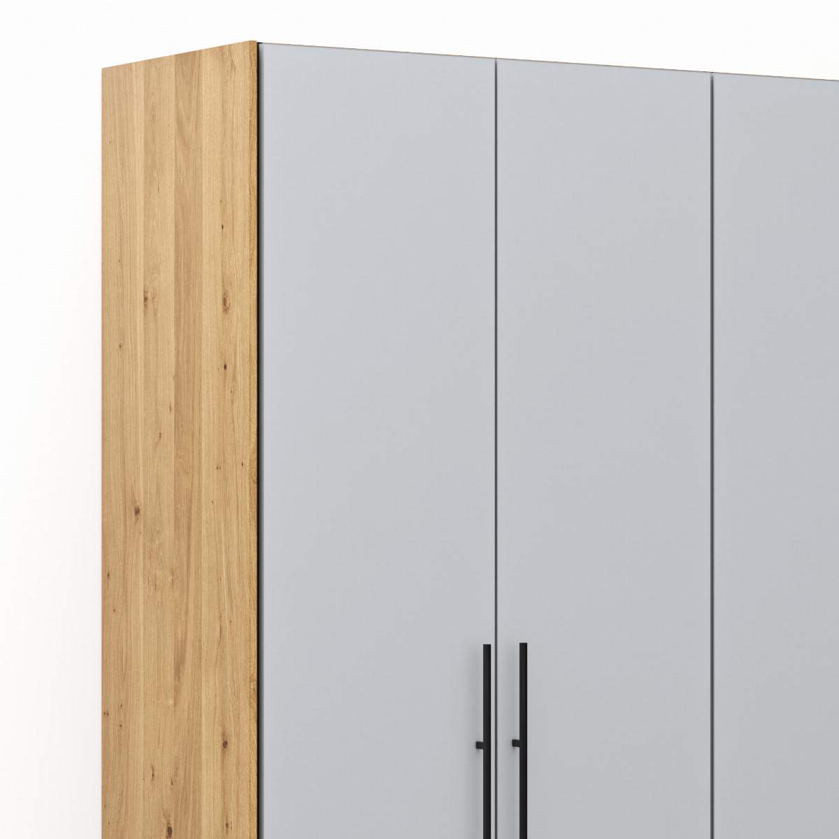 Drehtürenschrank Colorado - B ca. 307 cm, Glas, Hellgrau matt