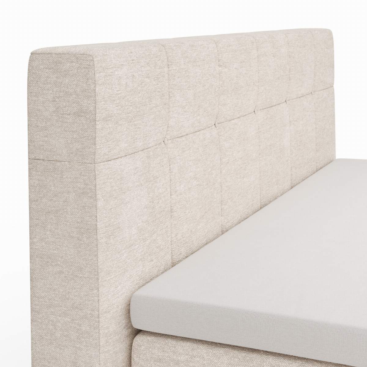 Boxspringbett Alpin - Liegefläche 160x200cm, Stoff, Graubeige