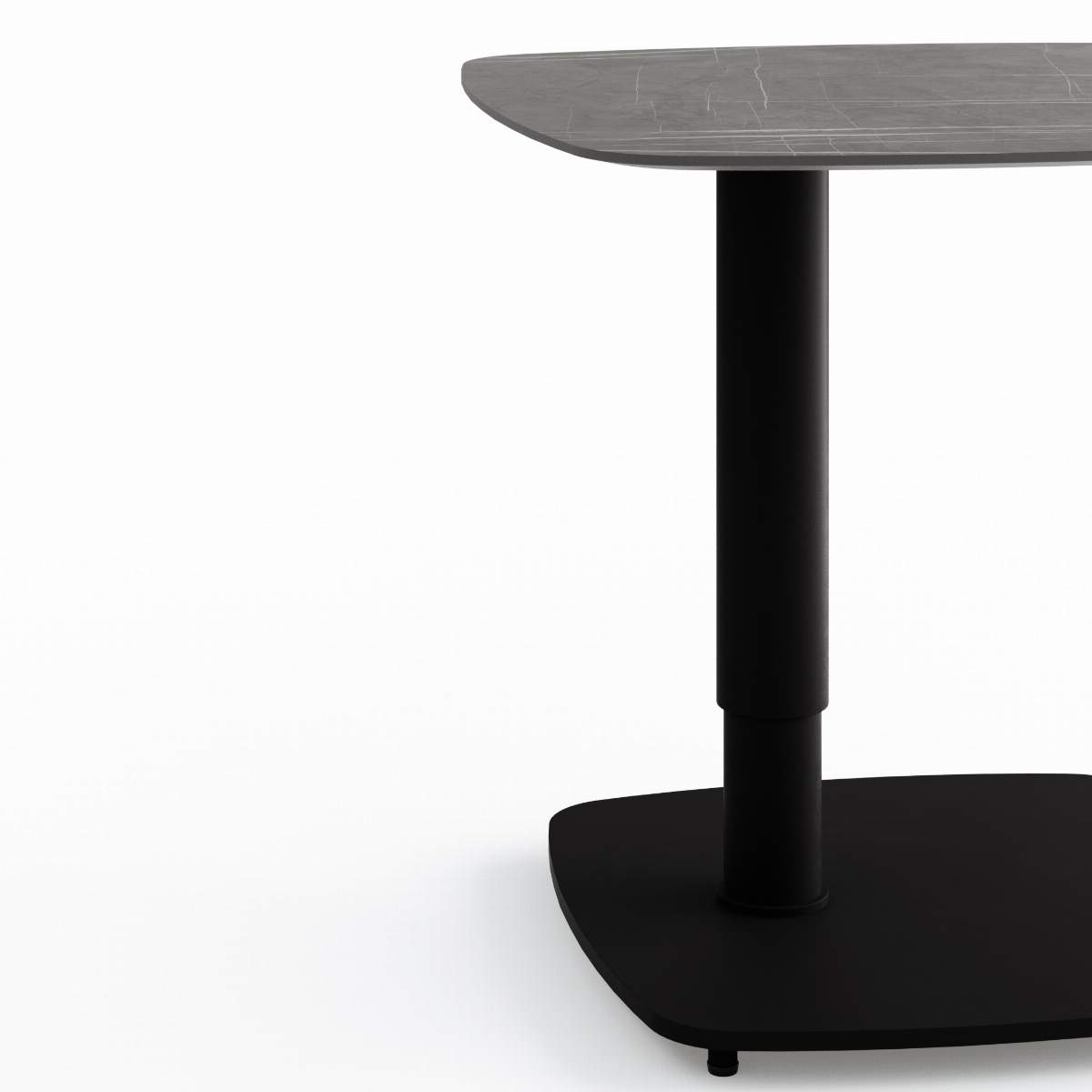 Beistelltisch Camas - LBH ca. 50x50x48 cm, Keramik, Dunkelgrau