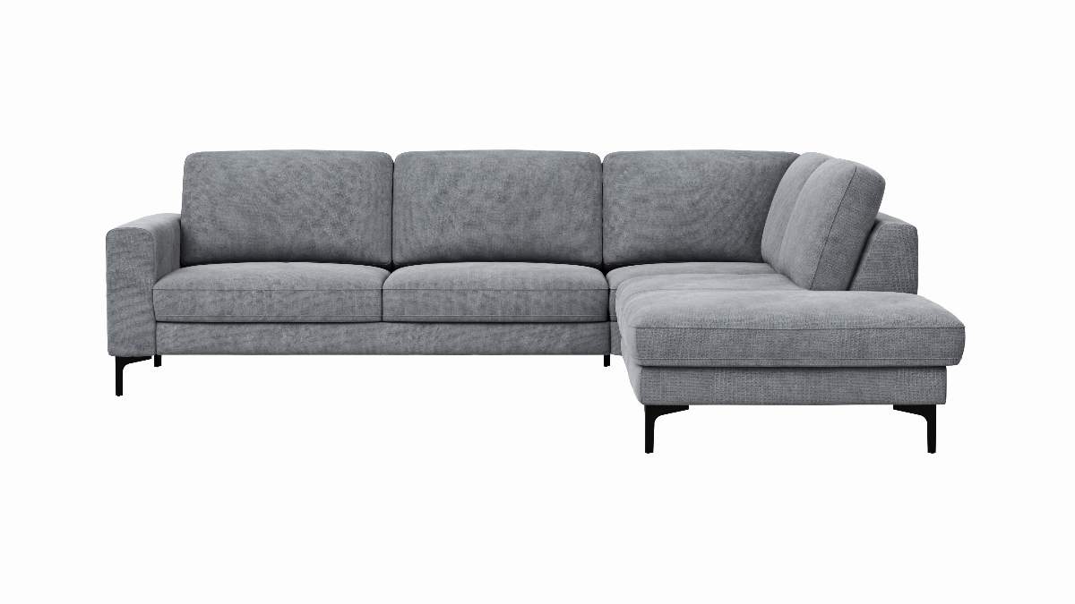 Ecksofa Oviedo - Ecke links mit 2,5-Sitzer, Stoff, Grau