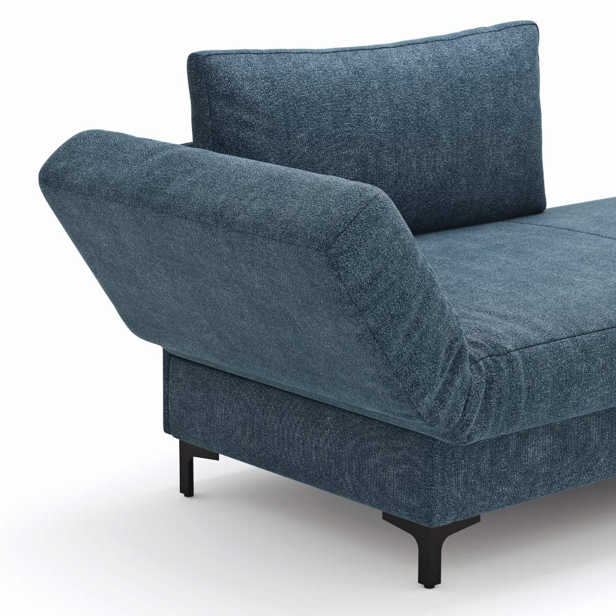 Schlafsofa Verano - Ausrichtung links inkl. Schlaffunktion und Bettkasten, Stoff, Petrol