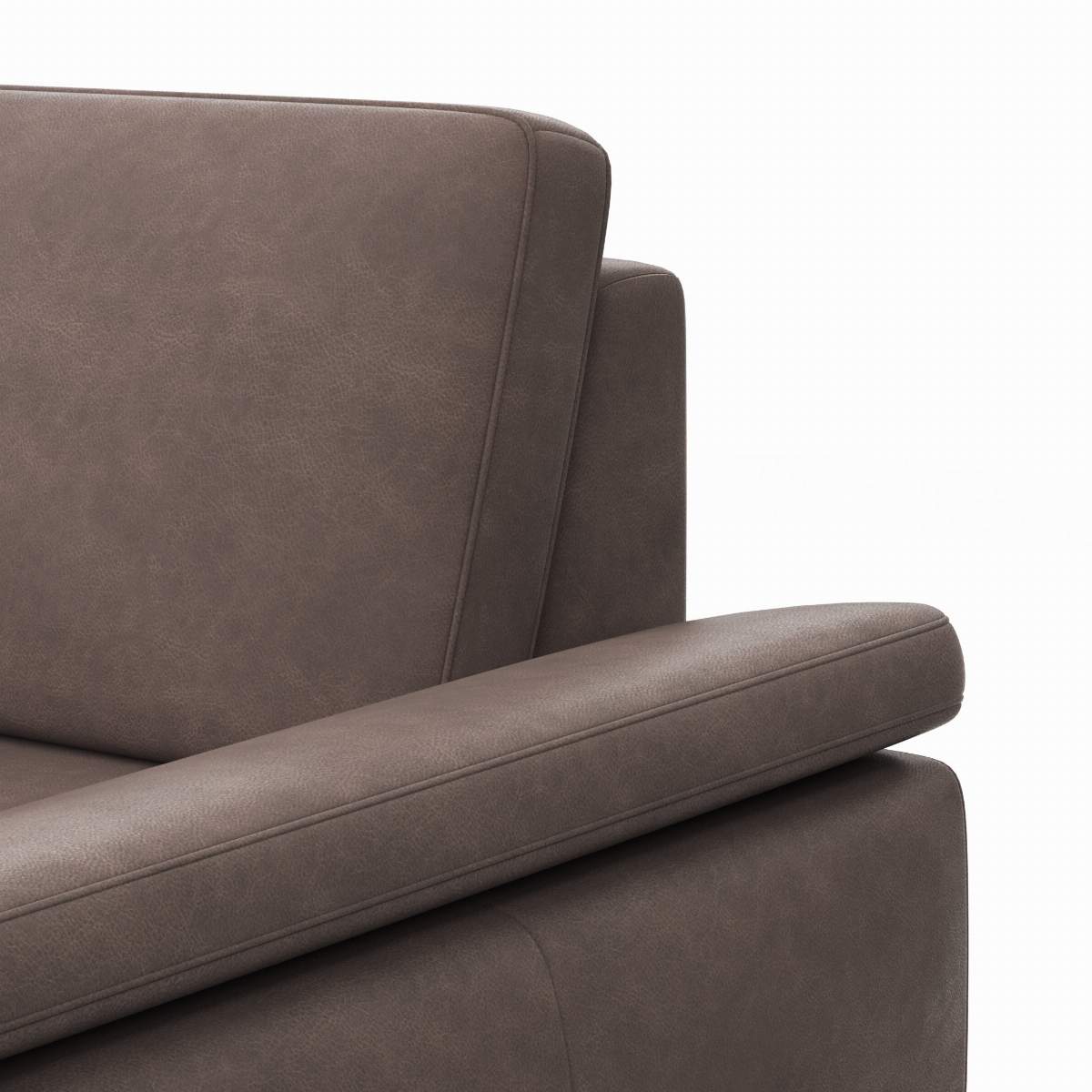 Ecksofa Houston - Longchair groß links mit 1,75-Sitzer, inkl. Sitztiefenverstellung und Armlehne klappbar, Leder, Dunkelbraun
