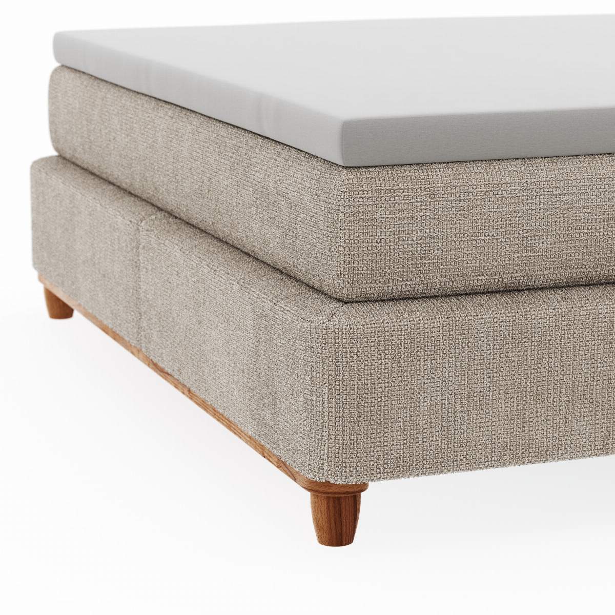 Boxspringbett Alpin - Liegefläche ca. 160x200cm, Stoff, Graubeige