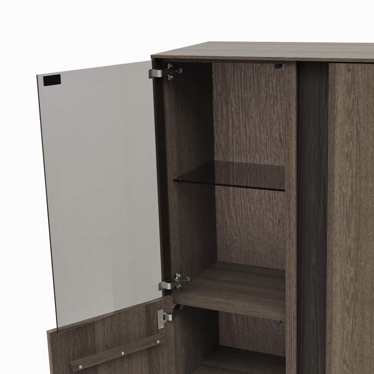 Highboard Saratoga - Buche massiv, silbergrau geölt