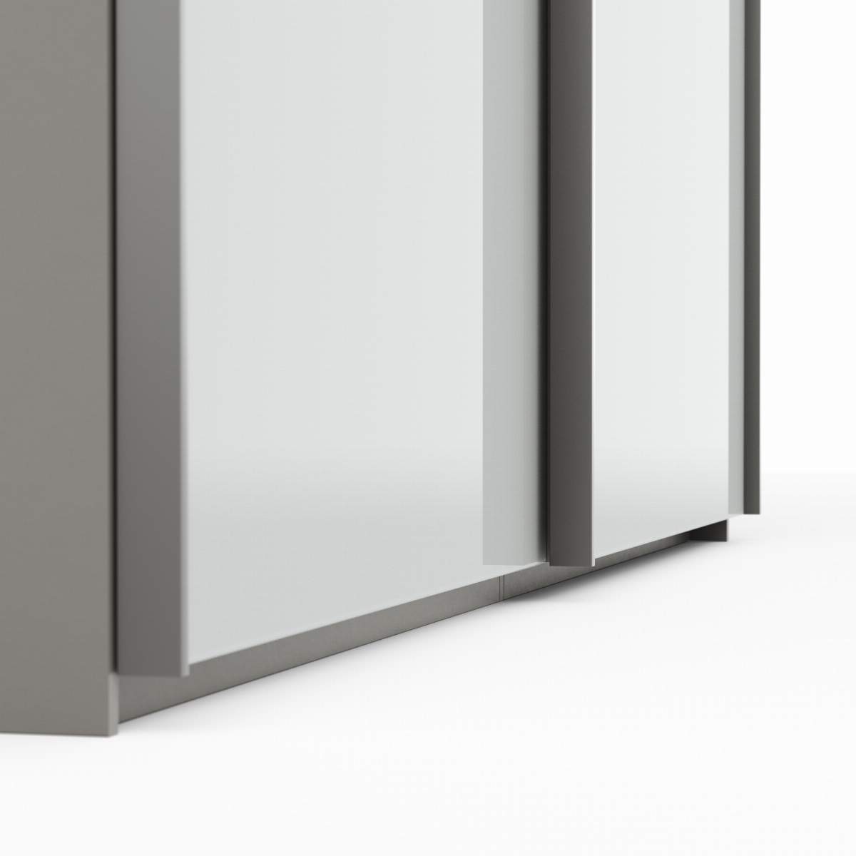 Schwebetürenschrank Marbella - B. ca. 200cm, Glas, Weiß