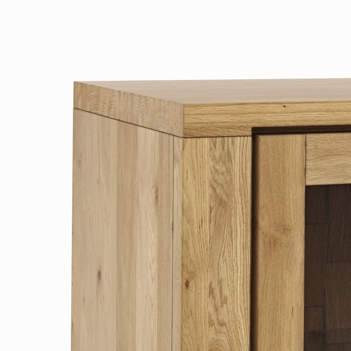 Highboard Bakersfield - Rückwand mit Holzschindeln, Asteiche massiv, geölt