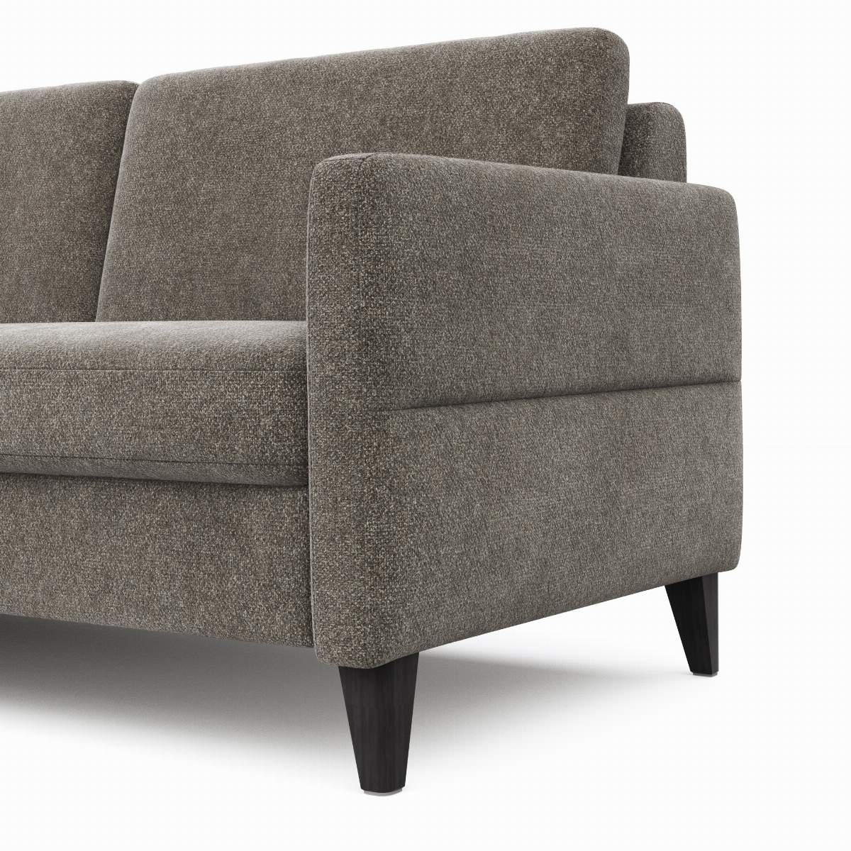 Ecksofa Arima N - Longchair mit 2,5-Sitzer rechts inkl. Kopfteil verstellbar, Stoff, Mocca