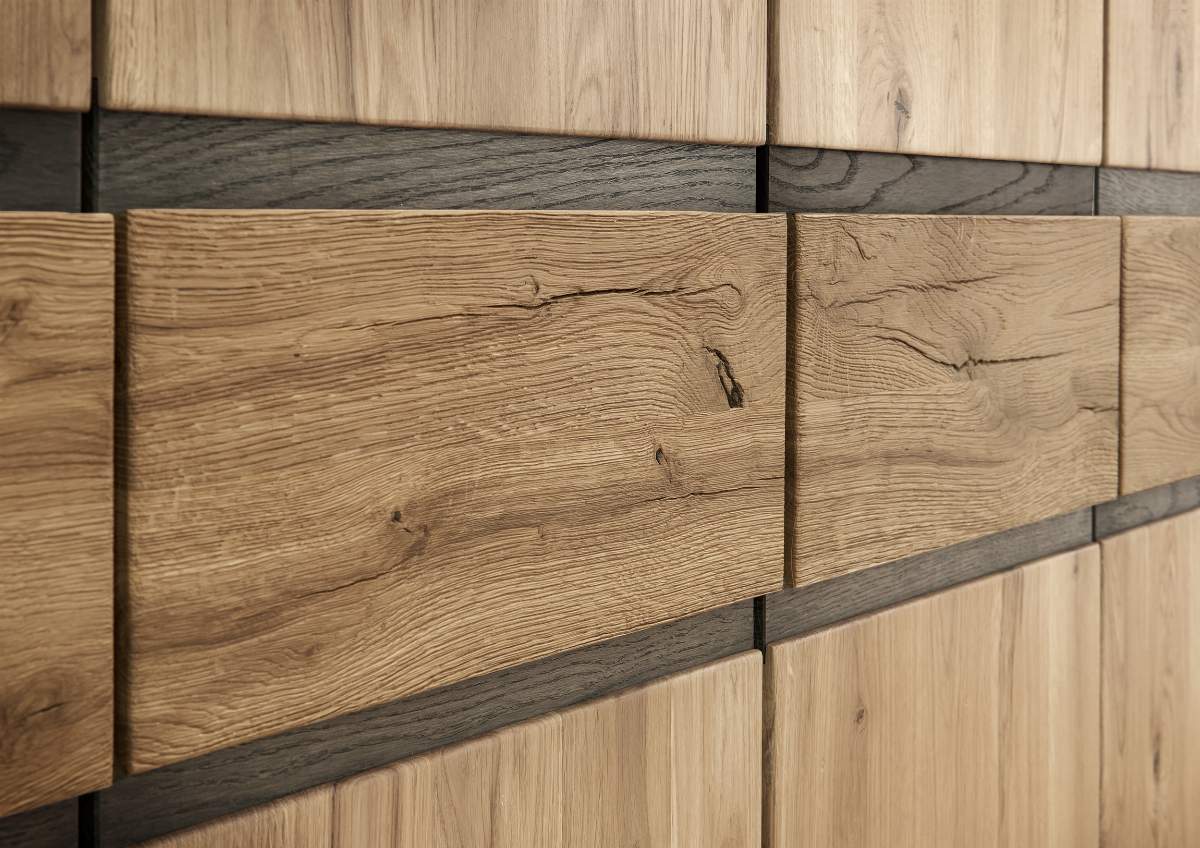 Drehtürenschrank Baltimore - inkl. Passepartout, B ca. 297 cm, Wildeiche massiv